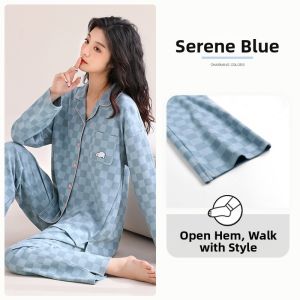 JIALEFEN | Cotton Long Sleeve Home Wear For Ladies Large Size