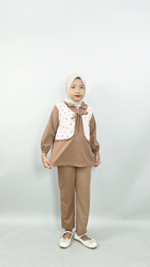 CF Kids Setelan Rompi Anak Perempuan Outfit Muslimah Modis
