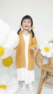 Cardigan Anak Rajut Oversize Kardigan Polos anak perempuan Deandra Bahan Rajut Halus dan Tebal