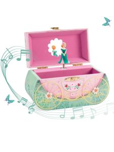 Djeco Music Box Rotating Dancing Childrens Toy Jewelry Storage Box Birthday Christmas Gift Wooden Toy for Girls And Boys