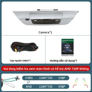 Camera Lùi CCD AHD Cho Toyota Hilux Revo 2015-2021 Lắp Đặt Tay Nắm Cửa Sau Màu Bạc/đen