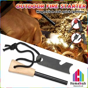 HB Drilled Flint Fire Starter Camping Tool for Your Hiking and Backpacking Gear