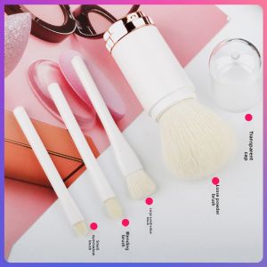 Portable Multi-Functional Makeup Brush Set with Cover Four-In-One Blush Eyeshadow Loose Powder Brush Mini Makeup Brush Kit