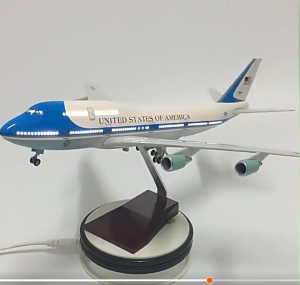 Air Force One Boeing 747 Model (1:150) [Model Length: 47cm] [Landing Gears and Wheels] [LED Voice-Controlled Lights]