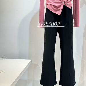 Quần Ống Rộng Cạp Cao Màu Đen Cổ Điển Co Giãn Thoải Mái Cho Nữ Mùa Thu Quần Ống Rộng Ống Rộng