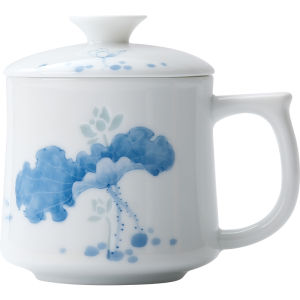 XIYUANJI | Lustrous Ceramic Cup with Lid for Women and Home Use