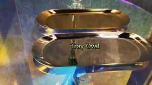 Nampan Oval Stainless Steel Gold dan Silver untuk Dekorasi Meja Elegan dan Penyajian Makanan Mewah