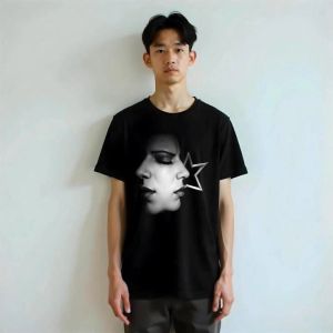 Danshopp.Bdg Baju Kaos Distro American Retro Style Motif Face Star Border