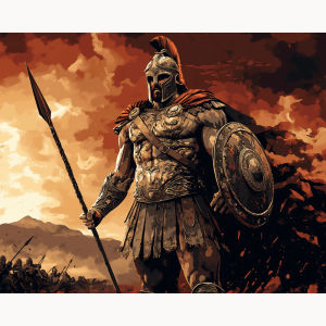 BILIBILI | Ares the Fierce Paint By Numbers For Adults Handpainted Number Drawing Coloring Wall Art Living Room Decor