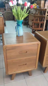 3 ตู้หัวเตียงสไตล์โมเดิร์นไม้สัก ตู้ข้างเตียง โต๊ะหัวเตียง, ทำจากไม้สักแท้