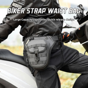 [Vktech]Men Motorcycle Leg Side Bag Large Capacity Motorbike Hip Leg Pack Adjustable Motorcycle Crossbody Bag for Horse Riding