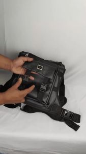 Tas Sepeda Kulit Chest Bag Riding Tactical Sporty Tas Selempang Dada Pria