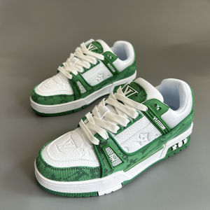 Trendy White Green Board Shoes Mens Casual Sport Shoes Couples Lightweight Luxury Summer Retro Shoes Youth Fashion
