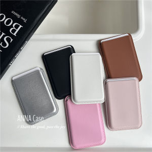 Annacase Magnetic Pure Color Leather Card Holder Ultra-Thin Insert Card Mobile Phone Case for  15Pro/14/13/12ProMax Accessory