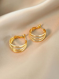 YICAN | Versatile European Style Gold Layered Earrings 925 Sterling Silver