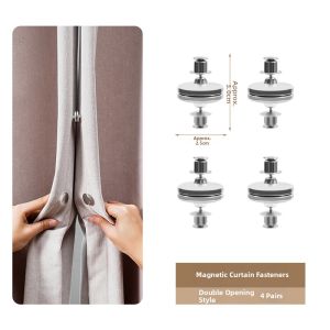 Qianbaihui | Edge Fixing Strong Magnetic Closure Clip Light Blocker Invisible Nail Free Curtain Accessory