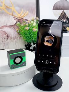 Portable Bluetooth Speaker New Transparent Mech Audio Two-Machine Light Stereo Surround Wireless Speaker Mini Desktop Speaker Outdoor Subwoofer Loudspeaker Audio Player Speaker