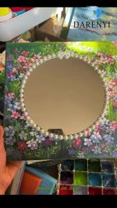 DARENYI 2Pcs 7.87" Round Wall Mirror Tile Self Adhesive Non Glass Mirror Sticker Acrylic Mirror Disc High Clear Wall Mirror Circle Mirror Decorative Mirror for Bathroom Bedroom Door