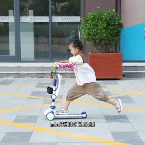 Toki - Kids 3 Wheels Scooter Foldable Without LED Light And Music Seater Skuter Kanak Kanak Mainan Budak Sport Outdoor Gift Play