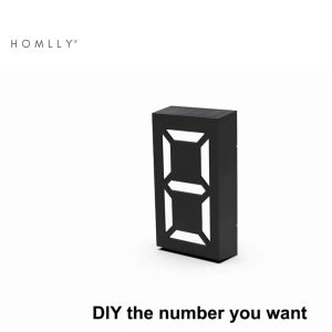 Homlly Solar LED Lighted House Door Number Sign Lamp