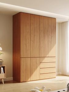 Solid Wood Aesthetic Handless Closet Integrated to Ceiling Customizable