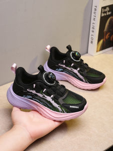 Bobdog Girls Running Shoes Spring Summer New Style Childrens Carbon Plate Hollow out Mesh Breathable Lightweight Shoes