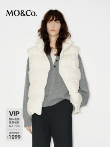 MO＆Co. 90 White Goose down High Collar Turtle Back Warm Core Vest Polyester Fiber Long Sleeve Womens Winter Jacket