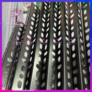 Sắt V lỗ (V3 dài 1m dày 16mm) - Lắp ráp kệ sắt đa năng Sắt V lỗ Màu Đen