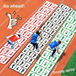 Hand Foot Coordination Game Tablecloth Hopscotch Style Floor Mat for School Sports Day and Family Fun Party Supplies