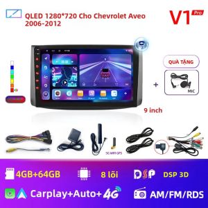 Đầu Android 12 Đa Phương Tiện GPS Radio 8G+128G Cho Xe Chevrolet AVEO T250 2006-2012 Màn Hình Kép Hỗ Trợ Android Auto Và Carplay Đầu DVD Stereo