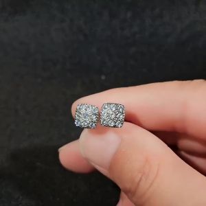 Huitan Silver Color Small Stud Earrings for Women Geometric Square Shape Daily Wear Fashion Versatile 2022 Earrings Jewelry