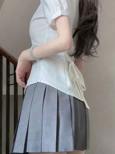 Original Authentic JK Waist-Cinching Shirt Long Sleeve Short Sleeve Basic Style College Pure Desire Inner Wear Design Sensation Niche Top