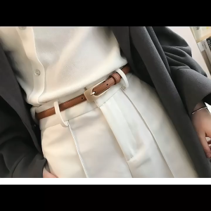 Vintage Casual Pin Buckle Belt for Women Slim Decorative Waist Belt