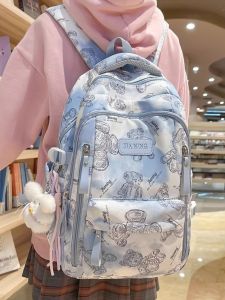 Cartoon Bear Dyeing Print School Backpack