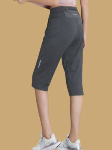 Womens Sporty Thin Quick Dry Seven-Five Pants Slimming Large Size Casual Running Yoga Elastic Seven-Five Shorts Fitness Trousers