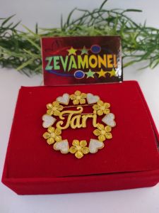 bros hijab pin custome ukir nama sendiri lapis emas 24k