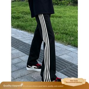 Navy Blue Stripe Four-side Mens Trousers Light Quick-dry