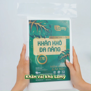Combo 05 túi khăn vải khô đa năng cho bé LAMY 270 tờ siêu tiết kiệm không mùi không cồn