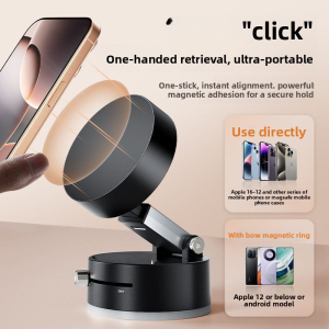 Magnetic Phone Stand Compatible with iPhone 12 13 14 15 16 MagSafe & Android Adjustable 360° Rotating Desktop Holder Strong Ma