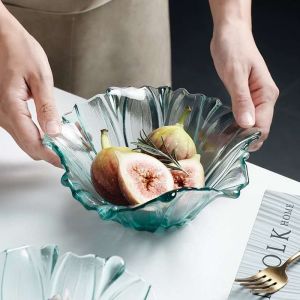 2025 New Three-Legged Crystal Glass Bowl Small Fruit Tray High Foot Fruit Tray Living Room Coffee Table Home Use Glassware