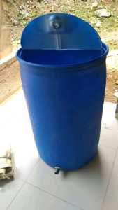Toren Air 200 Liter / Derum Plastik Biru Pakai Pip 3/4 Siap Isi Air