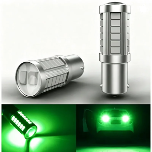 2Pcs Green 1156 BA15S 1157 BAY15D LED Auto Brake Tail Lamp Turn Signal Reverse Bulbs 5W 33SMD 5730 Fog Lights