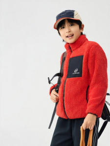 XTEP | Warm Zipper Coral Fleece Jacket Children