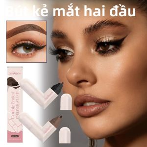 Bút Kẻ Mắt Dạng Lỏng Hai Đầu Màu Nâu Đen Không Thấm Nước Nhanh Khô Dạng Lỏng Lâu Trôi Công Cụ Trang Điểm Chống Nhòe