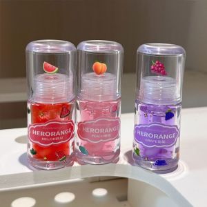Herorange Peach Flavor Lip Oil Fruit Infused Hydrating Moisturizing Lip Gloss Natural Look Color Boosting Lip Care for Dry Chapped Lips