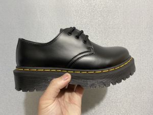 Dr. Martens Mens Thick-Soled 3-Hole Bex Female Low-Top Leather Line Round Toe Casual Martin Shoes