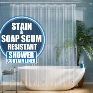 90/180/200cm Clear Shower Curtain Liner Waterproof Plastic Shower Liner Cute Lightweight PEVA Shower Curtains for Bathroom