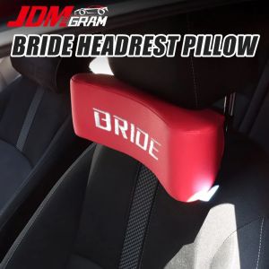 JDMGRAM BRIDE/RECARO/SPARCO Car Headrest Seat Neck Pillow JDM Universal Head Neck Rest Support Pillow Comfortable Auto Backrest Memory Foam Pillow Automobile Interior Accessories