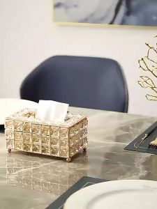 European Luxury Crystal Tissue Box Storage box Creative Simple High-End Paper Box Jewelry storage--High-Quality Storage Box