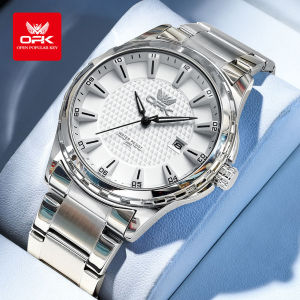 OPK Watch For Mans Waterproof Original Branded Fashion Casual Luminous Calendar Stainless Steel Quartz Watch With Free Box